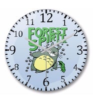 Forest Spırıt Bros Totoro Duvar Saati Bombeli Gercek Cam