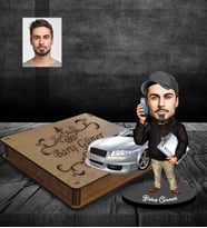 Kişiye Özel İş Adamı Karikatürlü Ahşap Biblo Kutulu Bay-20