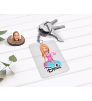 BK Gift Kişiye Özel Kadın Doğum Günü Karikatürlü Şeffaf Pleksi Anahtarlık-2 (Beyaz)