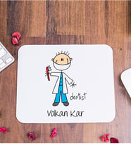 Erkek Diş Hekimi Karikatürü Mouse Pad