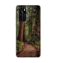 Orman Yol Tasarımlı Süper Şeffaf Silikon Telefon Kılıfı Huawei P40