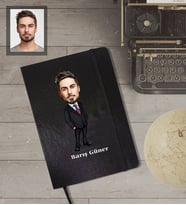 Kişiye Özel Öğretmen Karikatürlü Siyah Defter Bay-5