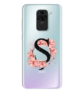 Pembe Çiçekli Harf Tasarım Süper Şeffaf Silikon Telefon Kılıfı Xiomai Redmi Note