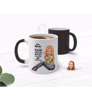 BK Gift Kişiye Özel Kadın Her Şey Yolundaymış Gibi Karikatürlü Sihirli Kupa Bardak-3 (Beyaz)