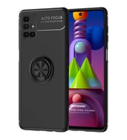 Microsonic Samsung Galaxy M51 Kılıf Kickstand Ring Holder Siyah