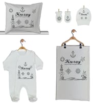 Pia Baby GL 1928-02 İsme Özel Beşli Tulum Set