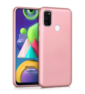 Microsonic Matte Silicone Samsung Galaxy M21 Kılıf Rose Gold