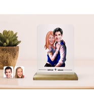 BK Gift Kişiye Özel Sevgililer Karikatürlü Çerçeve-36 (Beyaz)