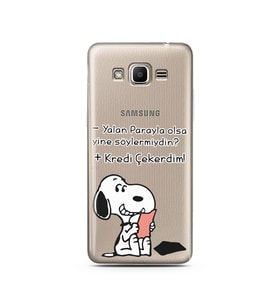 Snoopy Tasarımlı Süper Şeffaf Silikon Telefon Kılıfı Samsung J2 Prime