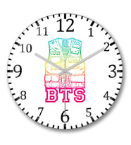 Bts  Duvar Saati Bombeli  Gercek Cam