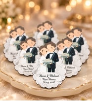 İsme Özel Söz, Kına, Nikah, Nişan, Düğün Hatırası Ahşap Magnet (Beyaz)