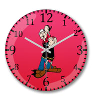 Popeye Temel Reis Duvar Saati Bombeli Gercek Cam