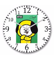 Bt21 Chimmy Bts    Duvar  Saati Bombeli Gercek Cam