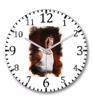 Jackie Chan Portrait  Duvar Saati Bombeli Gercek Cam