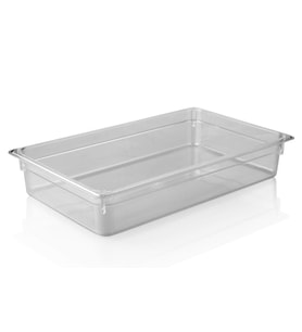 Plastport Kırılmaz Şeffaf Gastronom Küvet 1/1-100 (Siyah-Gri)