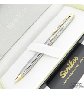 Scrikss 722W Gold Krom Versatil Kalem  Scrikss Kalem  İsme Özel Kalem  Hediyelik Kalem