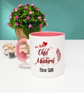 Mesajlı Okul Müdürü Kupa Bardak Pembe