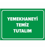 MIGNATIS - Yemekhaneyi Temiz Tutun Levhası - Sac Malzeme 50x70cm