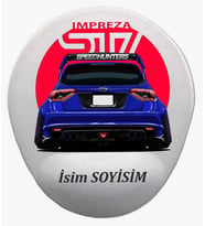 Kişiye Özel Subaru İmpreza WRX STI Desenli Mouse Pad Bilek Destekli