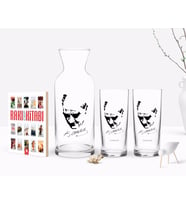 BK Gift Kişiye Özel Renkli Baskılı Atatürk Temalı İkili Rakı Bardağı Karaf ve Cep Kitabı Hediye Seti-25 (Model 1)
