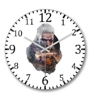 The Witcher Geralt of Rivia Duvar Saati Bombeli Gercek Cam