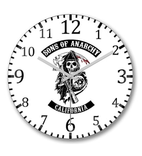 Sons of Anarchy Duvar Saati Bombeli Gercek Cam