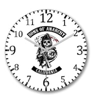 Sons of Anarchy Duvar Saati Bombeli Gercek Cam