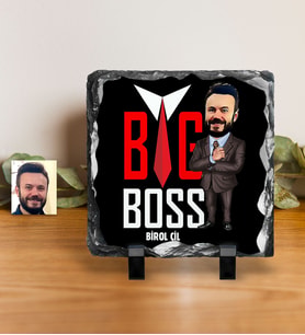 BK Gift Kişiye Özel Bay Big Boss Karikatürlü Dekoratif Doğal Taş  5
