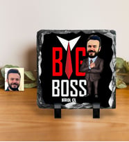 BK Gift Kişiye Özel Bay Big Boss Karikatürlü Dekoratif Doğal Taş  5