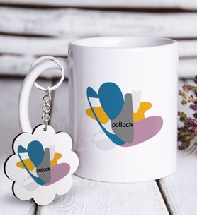 BK Gift Pollock Tasarımlı Beyaz Kupa ve Anahtarlık Hediye Seti (Model 1)