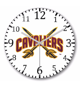 Cleveland Cavaliers  Logo Duvar Saati Bombeli Gercek Cam