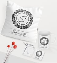 BK Gift Kişiye Özel İsimli Beyaz Kupa Ayna Yastık Seti - 2