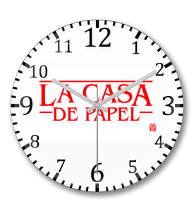 La Casa De Papel 07 Duvar Saati Bombeli Gercek Cam