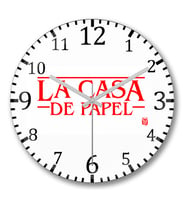 La Casa De Papel 07 Duvar Saati Bombeli Gercek Cam