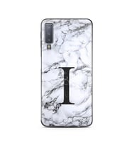 Samsung A7 (2018) Beyaz Mermer Harf Tasarımlı Telefon Kılıfı I-Harfi 