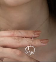 Papatya Silver 925 Ayar Zirkon Taşlı Gümüş Fil Kolye