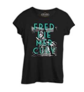 Freddie Mercury Siyah Kadın Tshirt