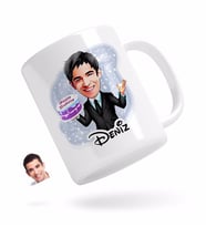 BK Gift Kişiye Özel Erkek Doğum Günü Karikatürlü Beyaz Kupa Bardak-2