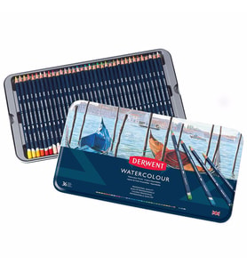 Derwent Watercolour Pencil Sulu Boya Kalemi Seti 36lı Teneke Kutu
