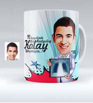 BK Gift Kişiye Özel Bay Radyoloji Uzmanı Karikatürlü Beyaz Kupa Bardak  1