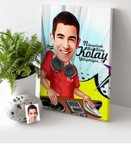 BK Gift Kişiye Özel Bay Dj Karikatür Kanvas Tablo 30x50cm 1