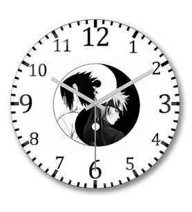 Naruto E SasukeNaruto E Sasuke Duvar Saati Bombeli Gercek Cam