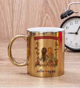 Best Friends Salıncak Tasarım Gold Kupa Bardak
