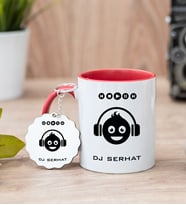 Emoji Tasarım Kırmızı Kupa Bardak Ve Anahtarlık Set