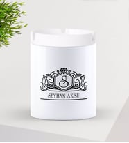 BK Gift Kişiye Özel İsimli Seramik Kül Tablası-13 (Beyaz)