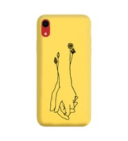 Iphone XR Çizgi Tasarımlı Sarı Lansman Telefon Kılıfı