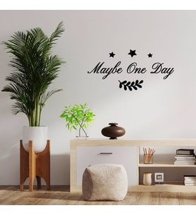 New Jargon - Yıldız ve Maybe One Day Duvar Araç Yazısı Sticker 60x28cm - Siyah
