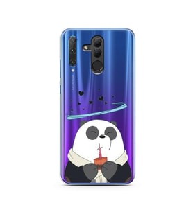 Panda Tasarımlı Süper Şeffaf Silikon Telefon Kılıfı Huawei Honor 20 Lite