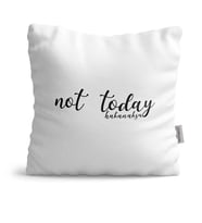 BK Gift Kişiye Özel Not Today Tasarımlı Beyaz  Yastık  1