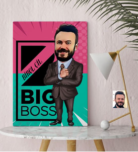 BK Gift Kişiye Özel Bay Big Boss Karikatür Kanvas Tablo 30x50cm  1